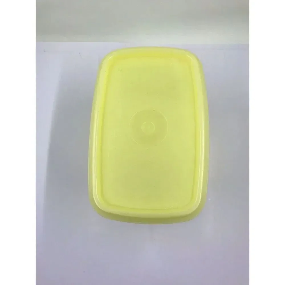Tupperware 1243-3 Yellow Shelf Saver 2 Storage Containers With Lids Vintage
